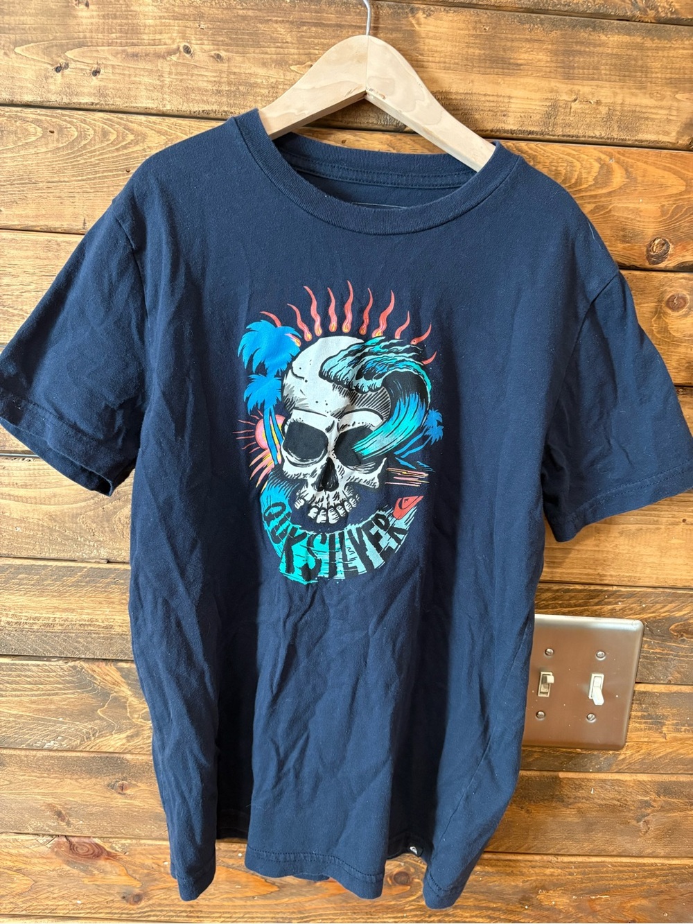 Boys' Navy Graphic Skull Surf Short Sleeve Tee Tshirt size large